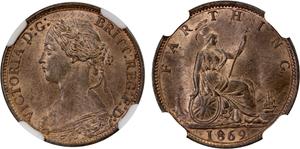 Großbritannien 1 Farthing 1869 auf der Auktion Stephen Album - 8. November 2022