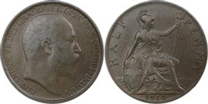 Великобритания 1/2 пенни 1910 на аукционе BAC - 29 марта 2023