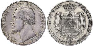 Sachsen-Coburg und Gotha Doppeltaler 1854 F auf der Auktion Teutoburger - 25. Mai 2023