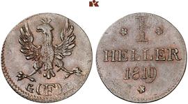 Frankfurt am Main 1 Heller 1819 F G.B. auf der Auktion Künker - 26. September 2023