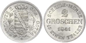 Sachsen-Coburg und Gotha 2 Groschen 1841 G auf der Auktion WAG - 15. Oktober 2023