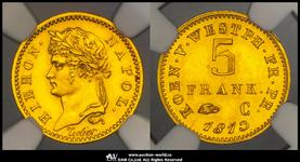 Westfalen 5 Franken 1813 C auf der Auktion Auction World - 28. Januar 2024