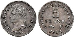 Westfalen 5 Franken 1813 C auf der Auktion Frankfurter - 8. November 2024