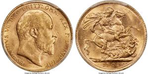Великобритания Соверен 1909 на аукционе Heritage - 22 января 2025