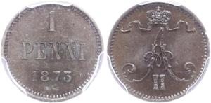 Finland 1 Penni 1873 at auction WAG - January 12, 2025