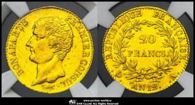 Франция 20 франков AN 12 (1803-1804) A "CONSUL" на аукционе Auction World - 26 января 2025