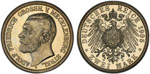 Alemania 2 marcos 1905 A "Mecklemburgo Vorpommern Strelitz" en subasta Stephen Album - 26 de enero de 2025