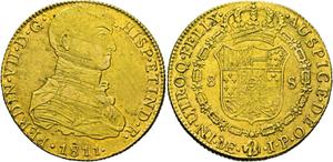 Peru 8 Escudos 1811 JP at auction Cayón - February 6, 2025