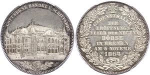 Bremen Thaler 1864 B "Opening of stock exchange" at auction WAG - February 16, 2025