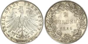 Франкфурт-на-Майне 2 гульдена 1846 на аукционе WAG - 16 февраля 2025