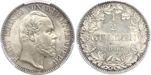 Württemberg 1/2 Gulden 1867 auf der Auktion WAG - 16. Februar 2025