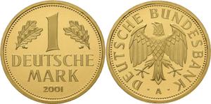 Deutschland 1 Mark 2001 A "Abschiedsmark" auf der Auktion Gärtner - 18. Februar 2025