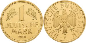 Deutschland 1 Mark 2001 F "Abschiedsmark" auf der Auktion Gärtner - 18. Februar 2025