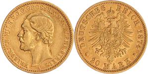 Deutschland 20 Mark 1874 A "Mecklenburg Vorpommern Strelitz" auf der Auktion Teutoburger - 8. März 2025