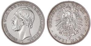Германия 2 марки 1877 A "Мекленбург-Штрелиц" на аукционе Teutoburger - 8 марта 2025