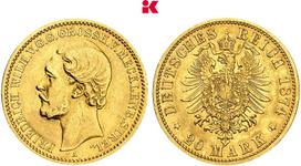 Deutschland 20 Mark 1874 A "Mecklenburg Vorpommern Strelitz" auf der Auktion Künker - 21. März 2025
