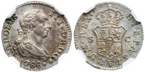 Испания 1/2 реала 1788 S C na aukcji Jesús Vico - 20 lutego 2025