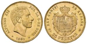 Spain 25 Pesetas 1883 MSM at auction Jesús Vico - February 20, 2025