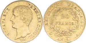 Франция 20 франков AN 12 (1803-1804) A "CONSUL" на аукционе MDC Monaco - 15 марта 2025