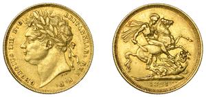 Gran Bretaña Soberano 1821 BP en subasta NOONANS - 6 de marzo de 2025