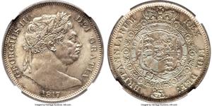 Великобритания 1/2 кроны (Полукрона) 1817 "Большая голова" на аукционе Heritage - 16 марта 2025