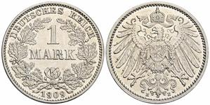 Германия 1 марка 1909 E на аукционе Künker - 7 марта 2025