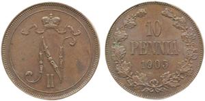 Finland 10 Pennia 1905 at auction AB Philea & Myntkompaniet - March 8, 2025