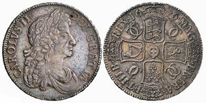 Wielka Brytania 1 korona 1676 "Trzeci popiersie z wieniec laurowy" na aukcji Münzenonline - 16 maja 2025