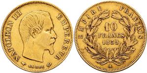 Francja 10 franków 1859 A na aukcji Schulman - 26 marca 2025