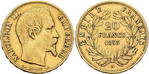 France 20 Francs 1853 A at auction Leu - March 17, 2025