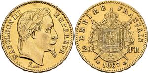 Francia 20 francos 1867 BB en subasta Leu - 17 de marzo de 2025