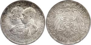 Germany 3 Mark 1915 A "Mecklenburg-Schwerin" at auction WAG - March 16, 2025