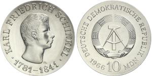 Alemania 10 marcos 1966 "Schinkel" en subasta WAG - 16 de marzo de 2025