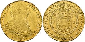 México 8 escudos 1783 Mo FF en subasta Jesús Vico - 27 de marzo de 2025