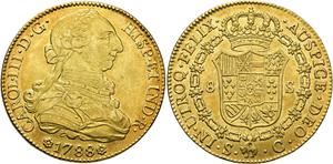 Spain 8 Escudos 1788 S C at auction Jesús Vico - March 27, 2025