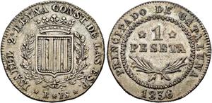 Испания 1 песета 1836 B PS auf der Auktion Jesús Vico - 27. März 2025