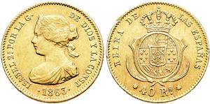 España 40 reales 1863 auf der Auktion Jesús Vico - 27. März 2025