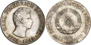 Alemania 10 marcos 1966 "Schinkel" en subasta Münzzentrum Rheinland, Heinz-W. Müller - 10 de abril de 2025