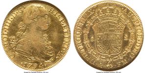 Mexico 8 Escudos 1794 Mo FM at auction Heritage - April 14, 2025