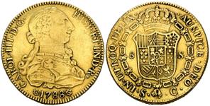 Spain 8 Escudos 1788 S C at auction ibercoin - April 3, 2025