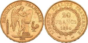 France 20 Francs 1894 A at auction Maison R&C - April 8, 2025