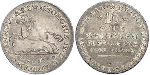 Hanower 16 gute groschen 1820 na aukcji WAG - 6 kwietnia 2025