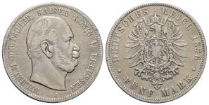 Alemania 5 marcos 1876 C "Prusia" en subasta Via - 7 de abril de 2025