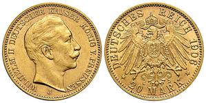 Deutschland 20 Mark 1906 J "Preussen" auf der Auktion Via - 7. April 2025