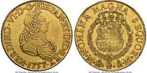 México 8 escudos 1757 Mo MM en subasta Heritage - 2 de mayo de 2025