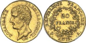 Франция 20 франков AN 12 (1803-1804) A "CONSUL" на аукционе MDC Monaco - 5 июня 2025
