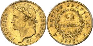 Франция 20 франков 1815 A на аукционе MDC Monaco - 5 июня 2025