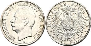 Deutschland 2 Mark 1913 G "Baden" auf der Auktion Busso Peus - 30. April 2025