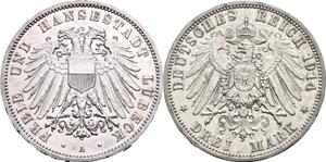 Deutschland 3 Mark 1914 A "Lübeck" auf der Auktion Busso Peus - 30. April 2025
