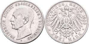 Alemania 2 marcos 1900 A "Oldemburgo" en subasta Busso Peus - 30 de abril de 2025